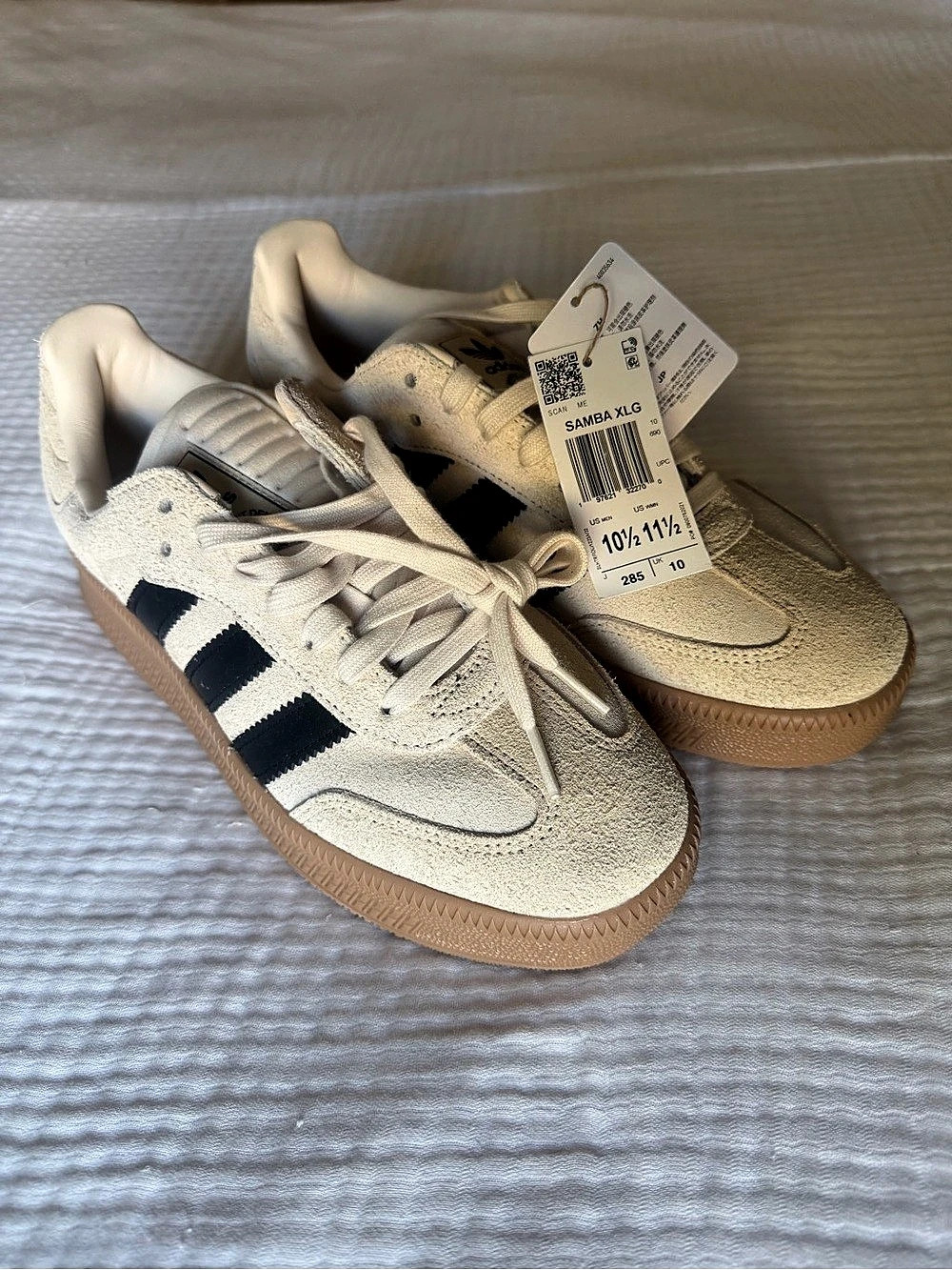 adidas Samba XL Sneakers Cream Black men’s US 10.5 women’s 11.5 NWT